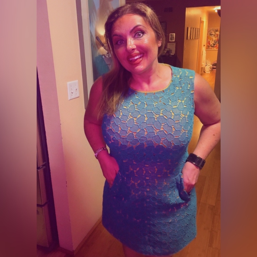 Diane Von Furstenberg Green and Blue Dress